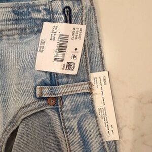 NWT American Eagle Super High-Rise Baggy Straight Jeans 18 Long Light Wash